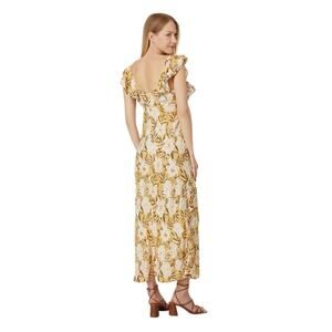 NWT Madewell Angelina Floral Sleeveless Yellow Tan Maxi Slip Dress Size 12